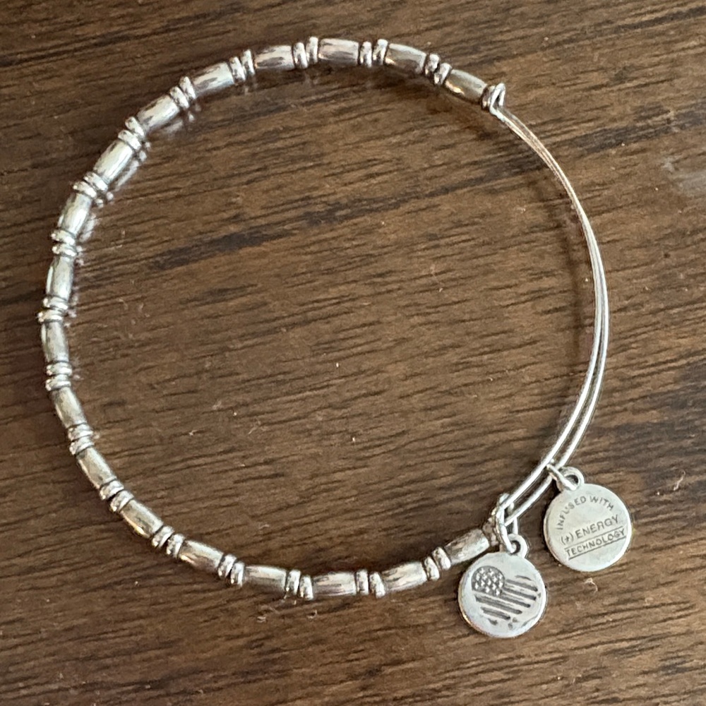 Alex and Ani Silver Beaded Charm Bracelet